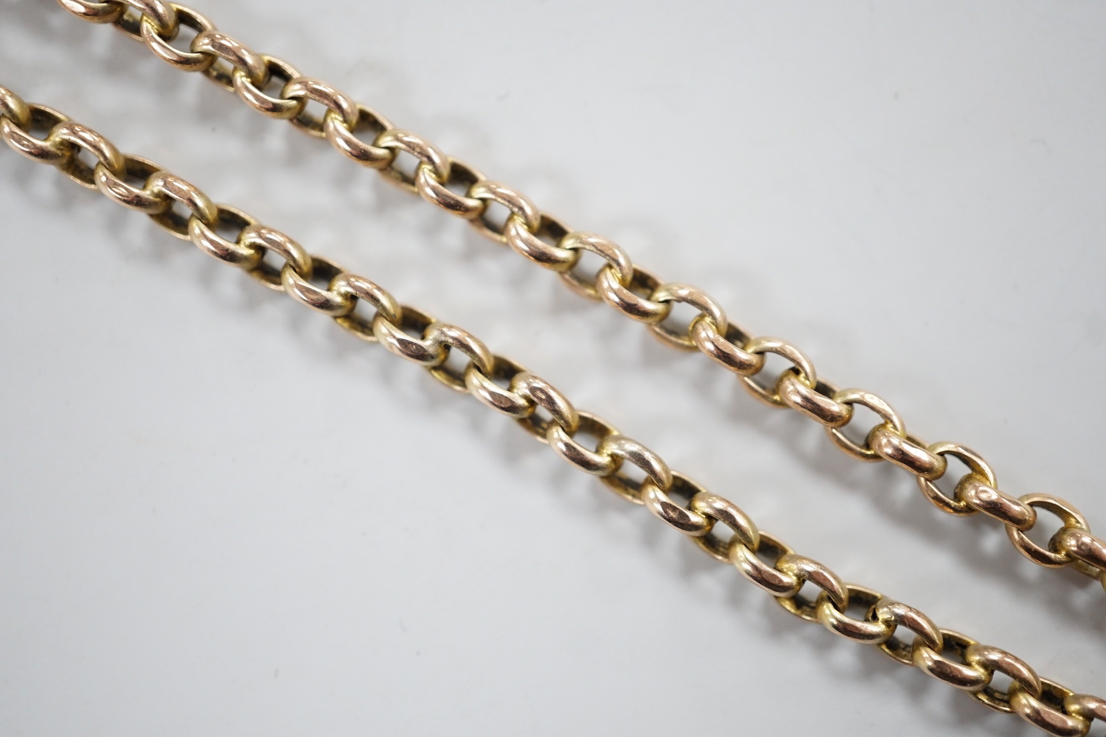 A 9ct oval link chain, 46cm, 7.4 grams.